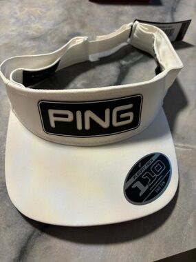 Ping White and Black Golf Visor with Branded Tag